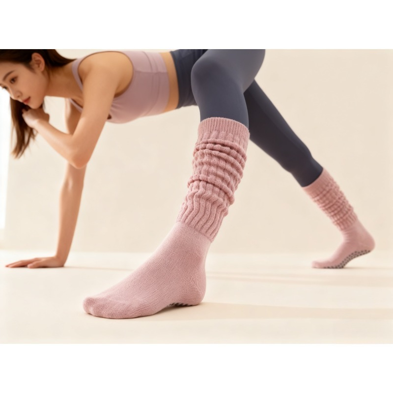 Winter Yoga Clothing - Damskie bawełniane skarpety do pilatesu z