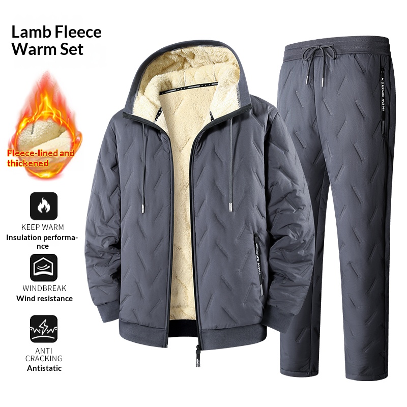Fleece Hoodie Lined - Męski dres z polarową podszewką, idealny
