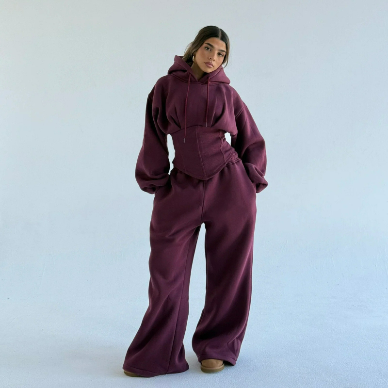 Winter Clothing Line - Damski dwuczęściowy zestaw: wyszczuplająca bluza z