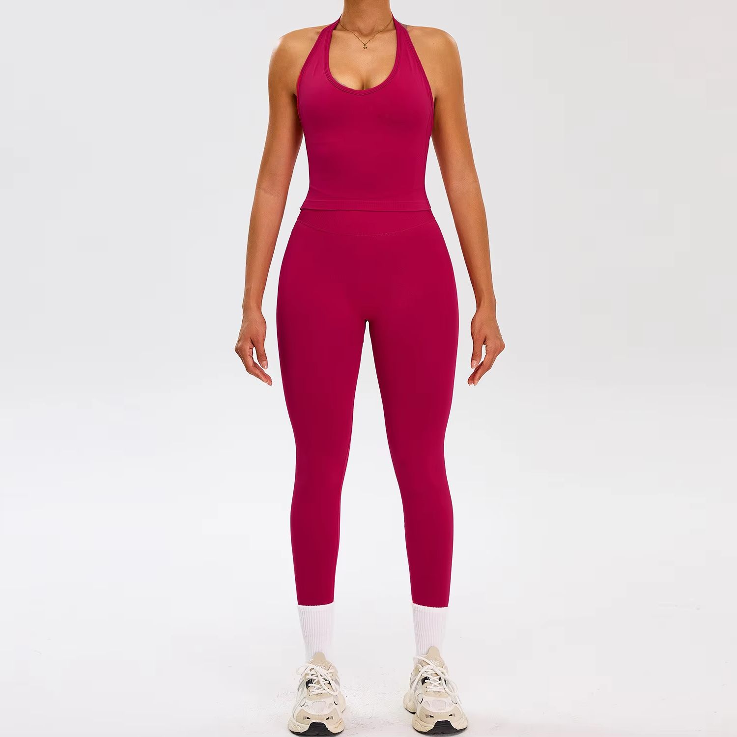 Winter Yoga Clothing - 2-częściowy damski zestaw sportowy bezszwowy do