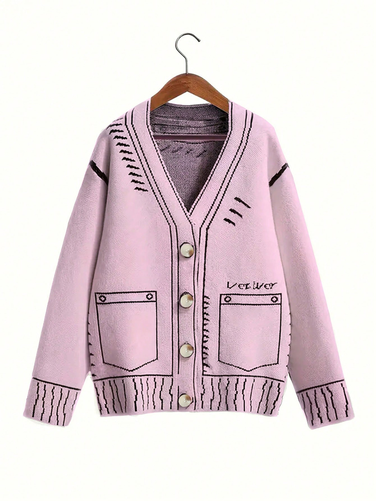 Winter Clothing Line - Damski kardigan zapinany na guziki plus