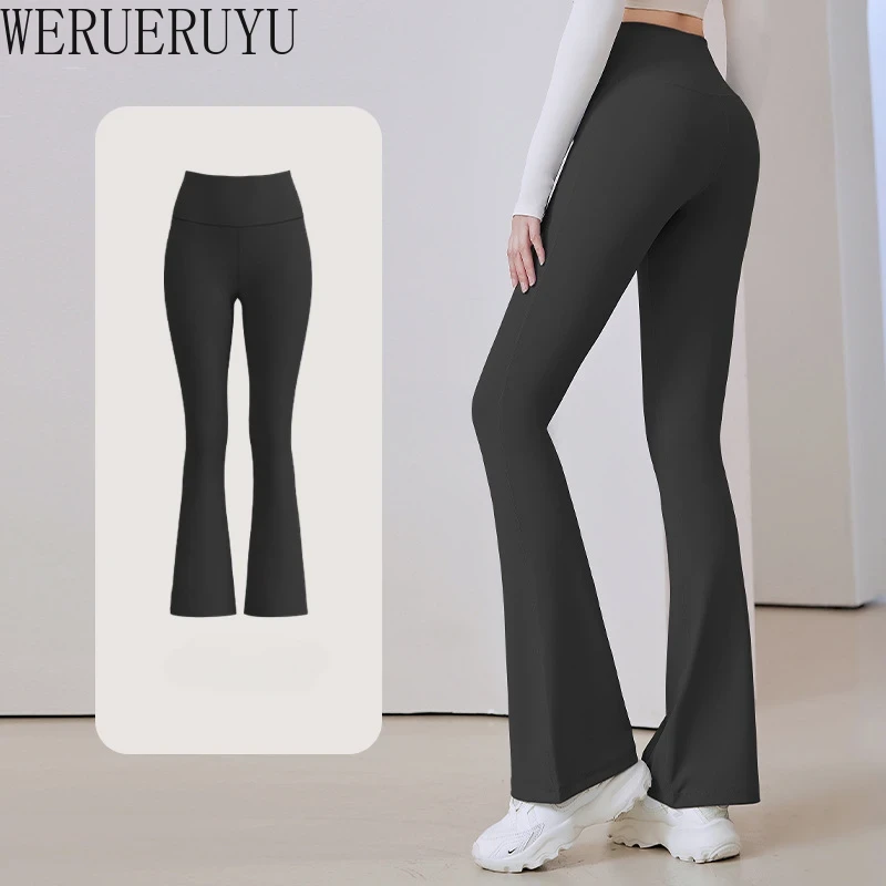 Winter Yoga Clothing - Eleganckie spodnie do jogi rozkloszowane damskie