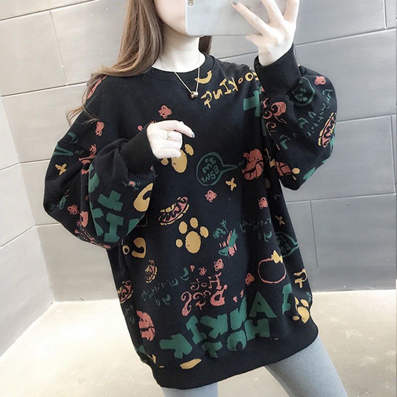 Winter Clothing Trends 2025 Women'S - Luźne damskie bluzy z nadrukiem w