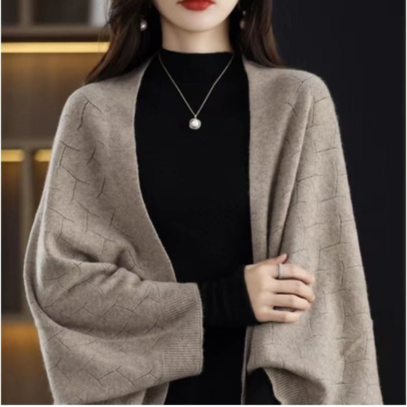 Winter Clothing Label - Kaszmirowy płaszcz zimowy na jesień, dwustronny