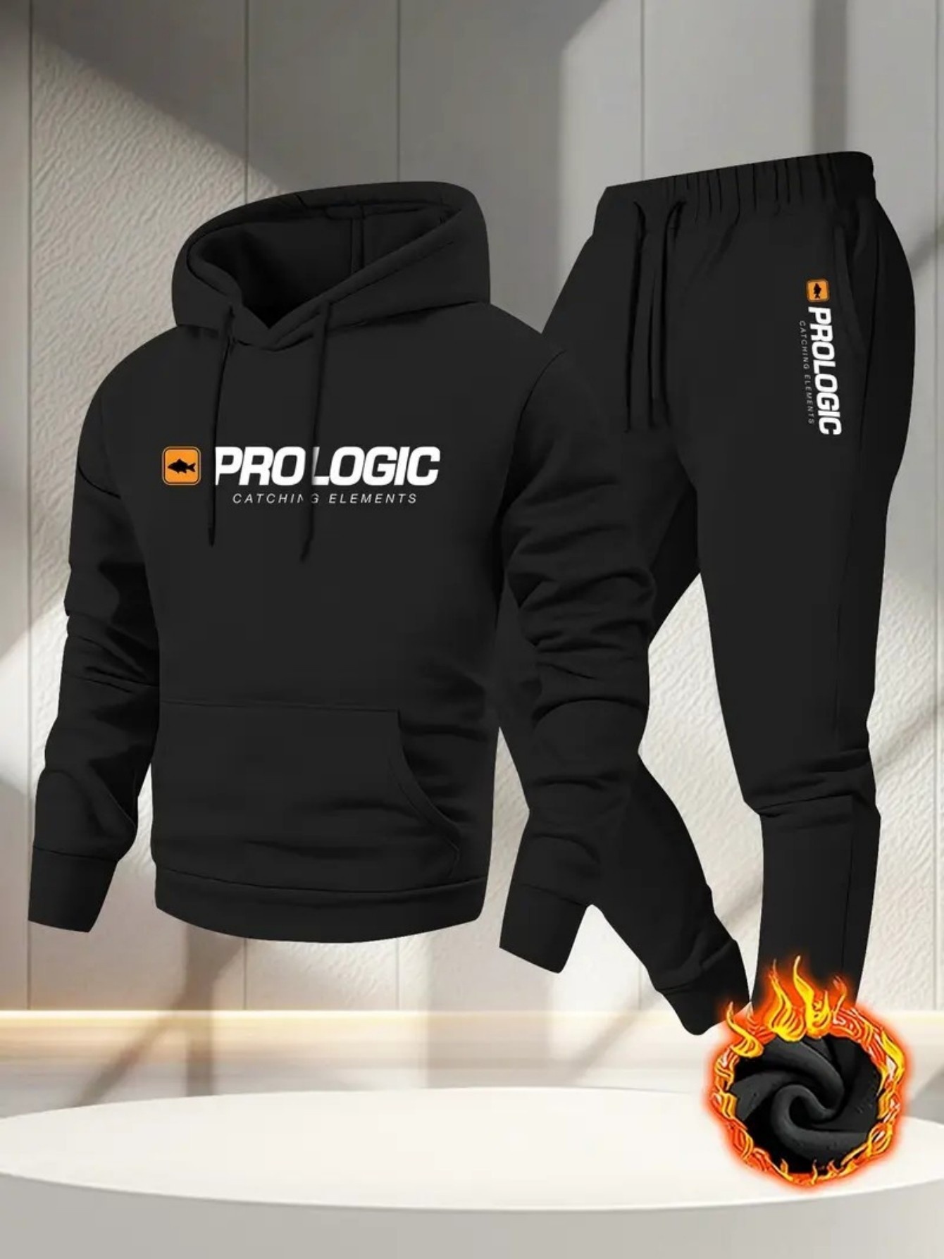 Fleece Hoodie Lined - Męski zestaw 2-częściowy: bluza z kapturem