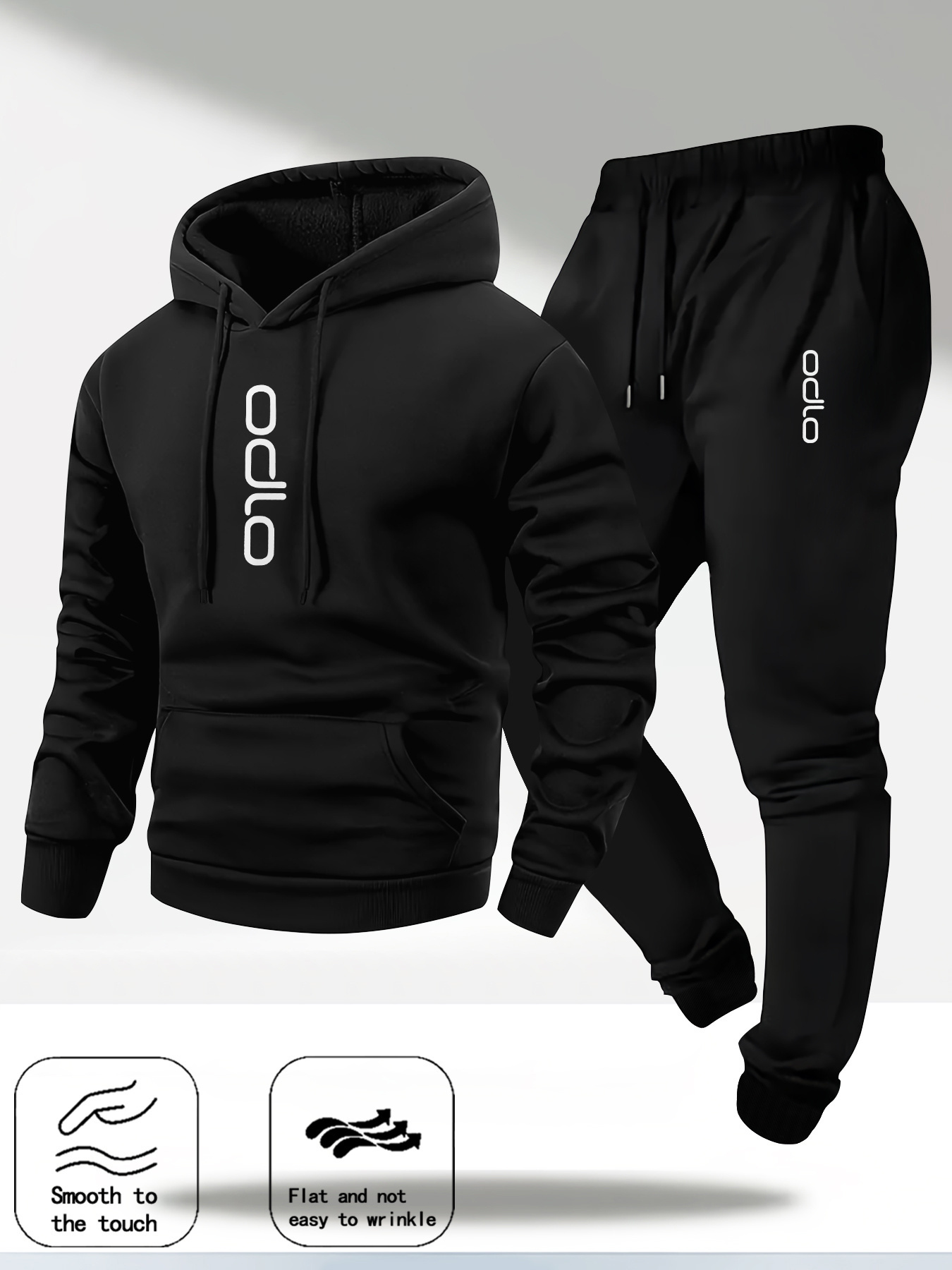 Fleece Hoodie Lined - Męski dres z nadrukiem pierścienia 2026,