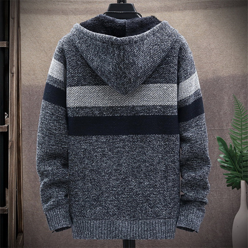 Męski sweter w paski Gruby pol – Fleece Hoodie Lined recenzja i cena