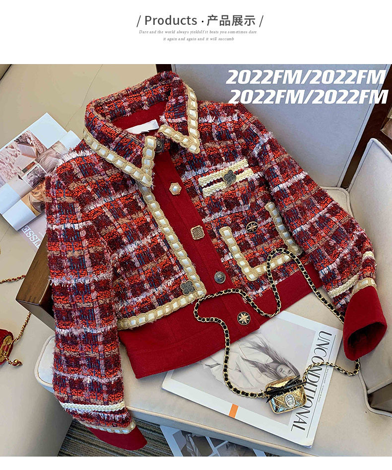 Kobiety elegancki Tweed czerwo – Winter Clothing Line recenzja i cena