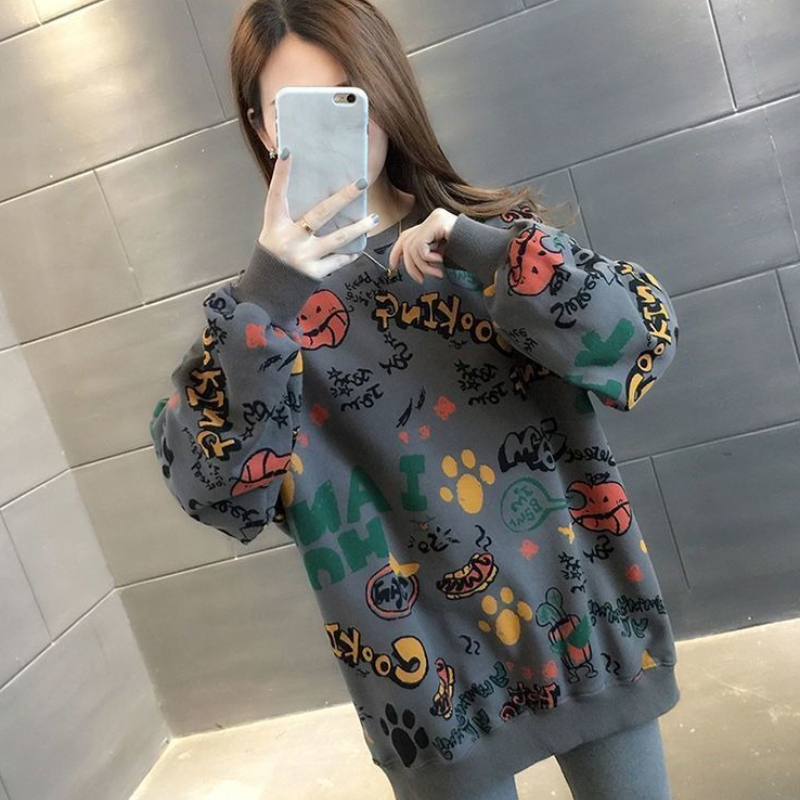 Luźne damskie bluzy z nadrukie – Winter Clothing Trends 2025 Women'S recenzja i cena