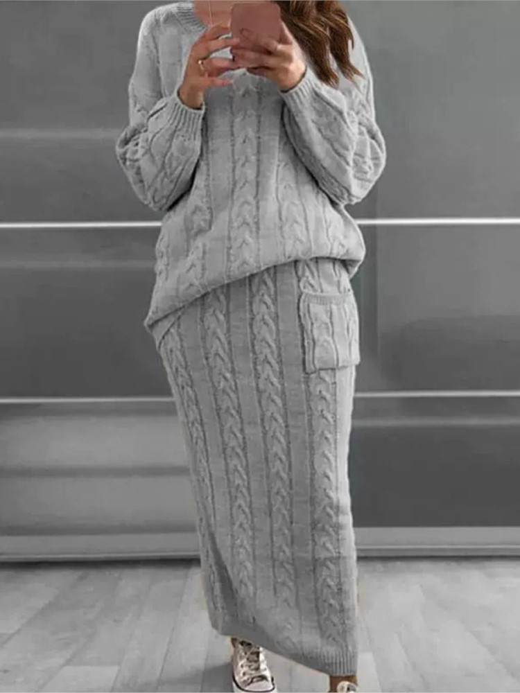 Modne dzianinowe komplety swet – Winter Clothing Line recenzja i cena