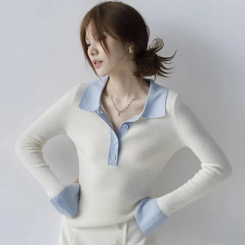 Woman Tshirt With Collar Autum – Winter Clothing Trends 2025 Women'S recenzja i cena