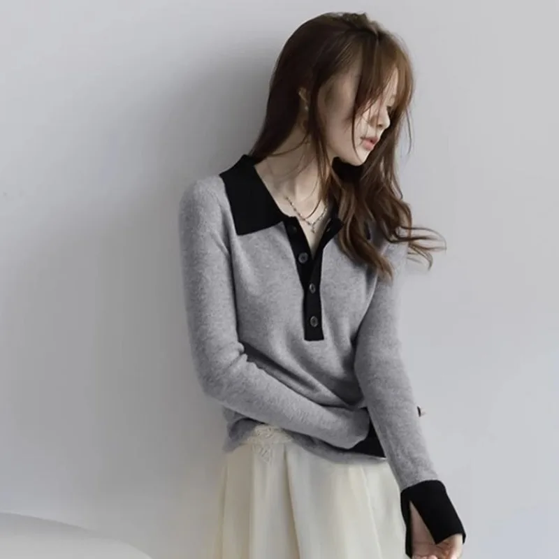 Woman Tshirt With Collar Autum – Winter Clothing Trends 2025 Women'S recenzja i cena